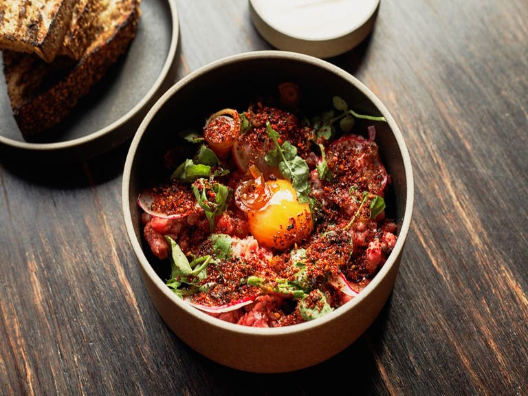 Beef tartare at Here's Looking At You