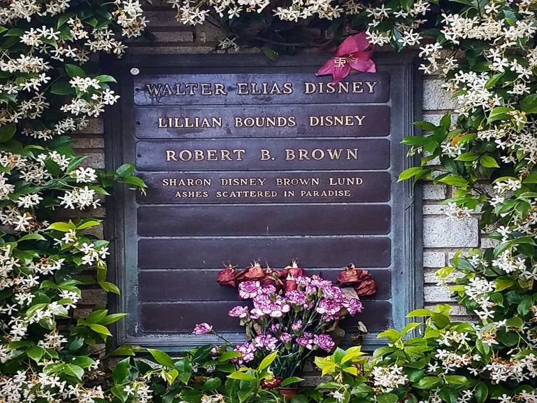 The Disney memorial plaque at Forest Lawn in Glendale