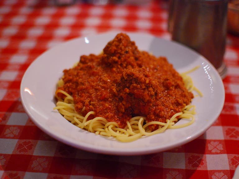 Spaghetti and meat sauce at Dan Tana's