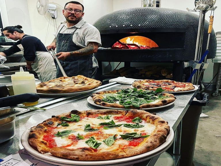 Wood-fired pizzas at Pizzeria Bianco in ROW DTLA